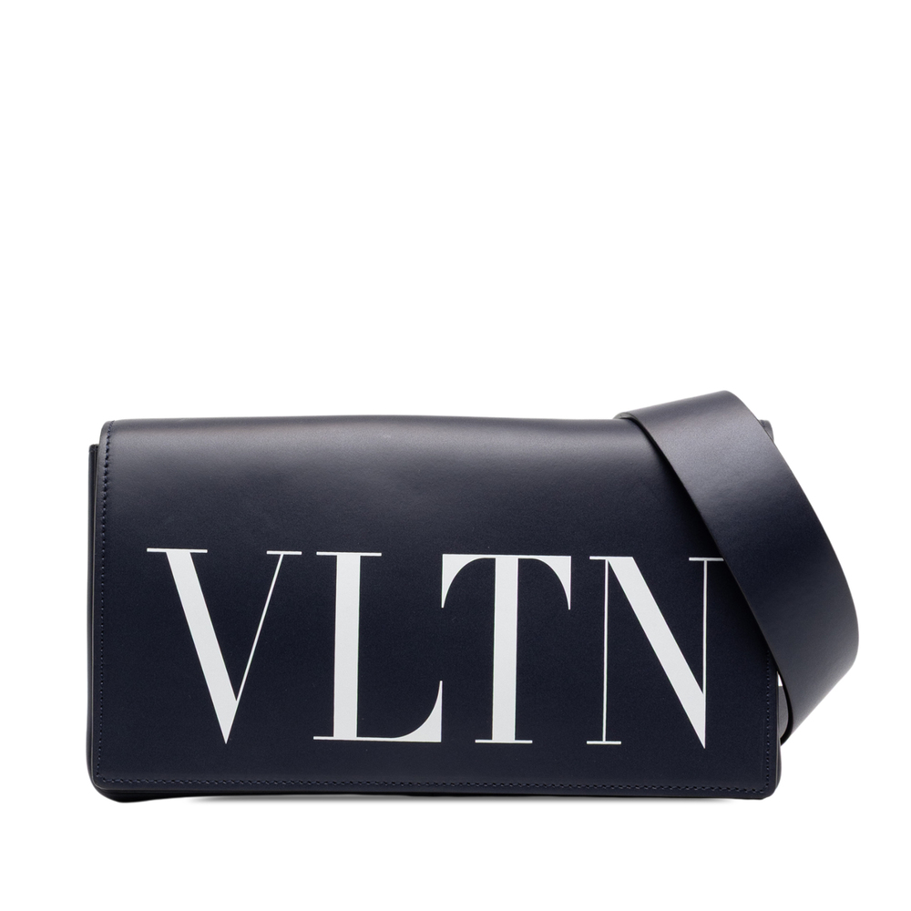 Pre-Loved Valentino Leather VLTN Flap Crossbody